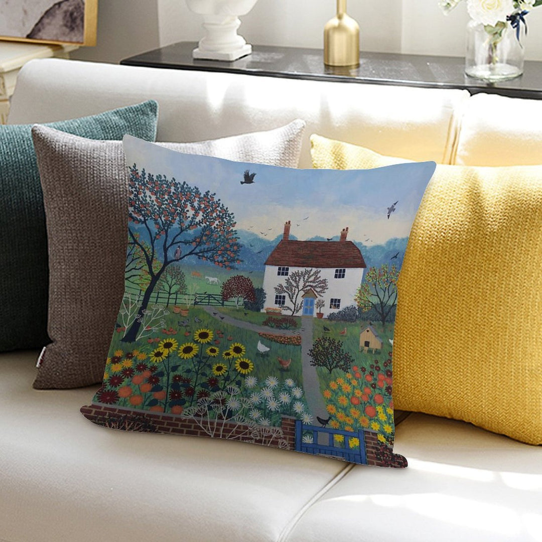 Apple Tree Cottage Soft Short Plush Fabric Throw Pillow