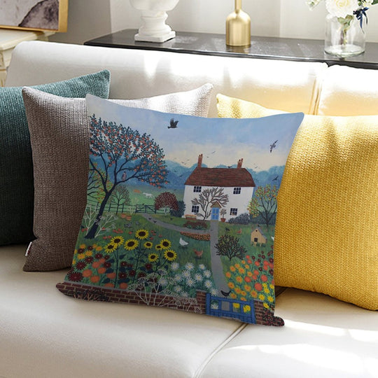 Apple Tree Cottage Soft Short Plush Fabric Throw Pillow