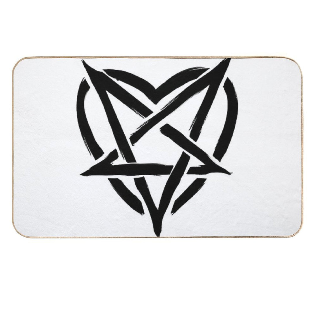 Black Gothic Heart  Pet-Safe Bath Mat