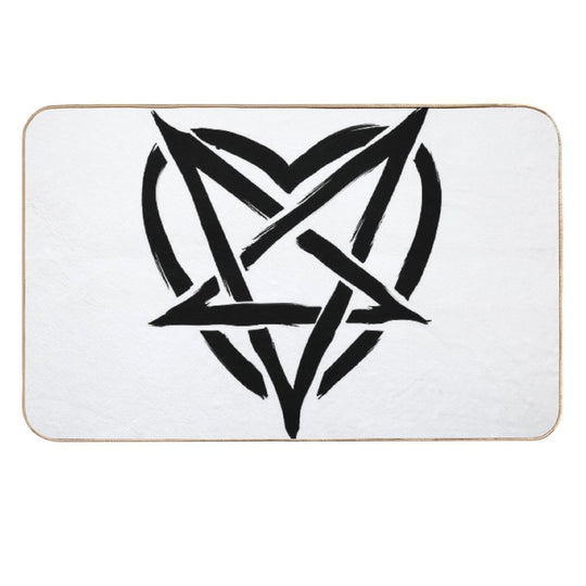 Black Gothic Heart  Pet-Safe Bath Mat
