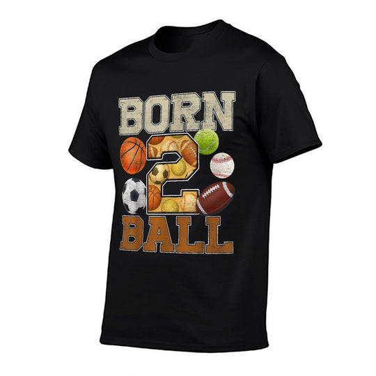 Born To Ball 2nd Sport 2 Years Old Birthday Boy Party Group  Eco-friendly Material T-Shirt