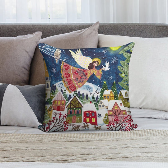 Christmas Angel of Peace Soft Easy Maintenance Throw Pillow