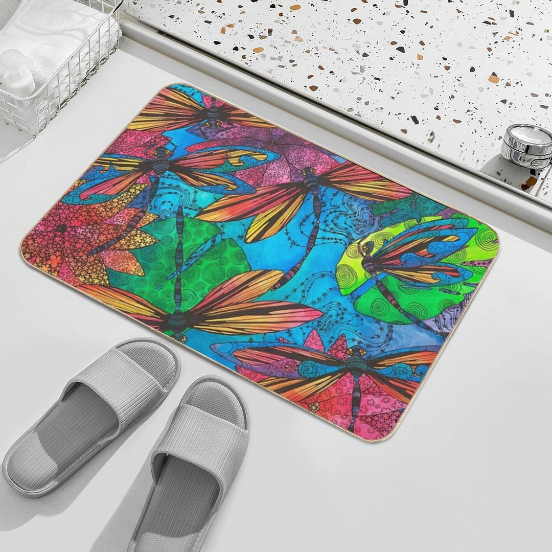 Dragonfly Garden  Easy To Clean Bath Mat