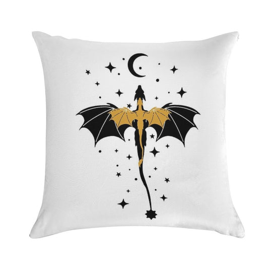Black And Gold Starry Dragons Soft Skin-Friendly Throw Pillow