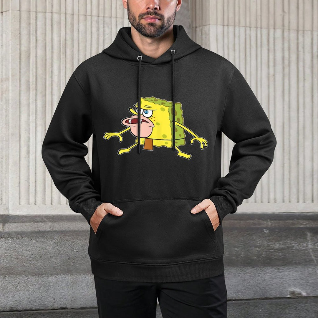 Caveman Spongebob Meme Cotton-Polyester Blend Hoodie