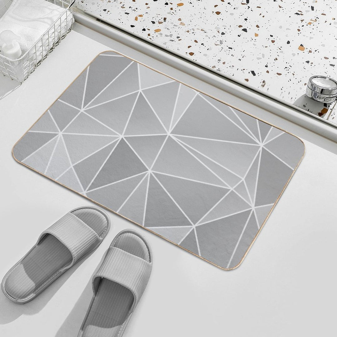 Geo Pattern (Silver Sand And White)  Pet-Safe Bath Mat