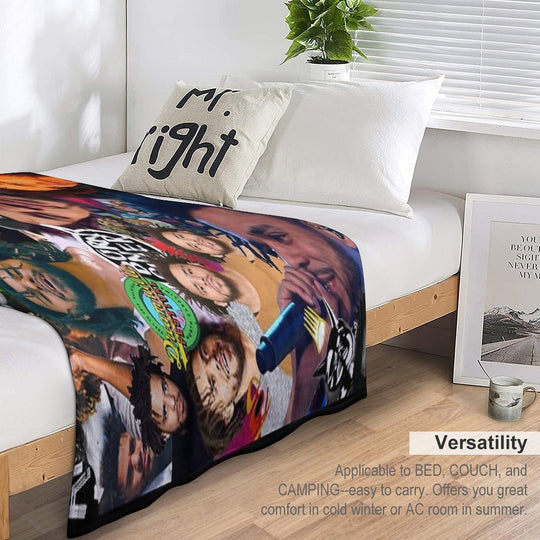 J Cole Collage Easy Care Throw Blanket