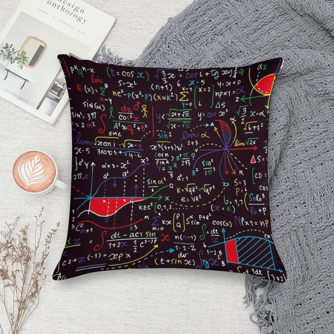 Colorful Math Design Soft Gift Ready Throw Pillow