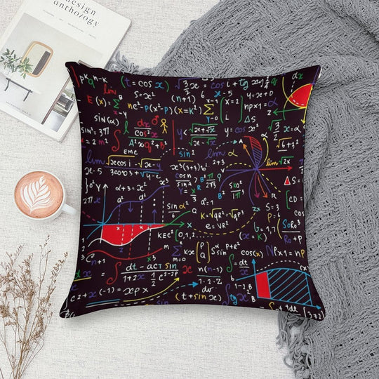 Colorful Math Design Soft Gift Ready Throw Pillow