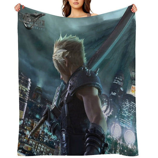 Cloud Final Fantasy VII Remake Lightweight Throw Blanket