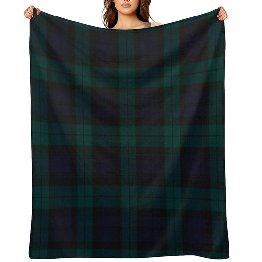 Black Watch Scottish Tartan Versatility Throw Blanket
