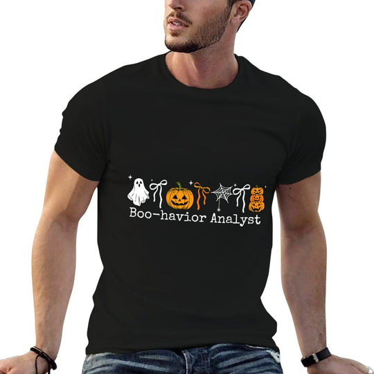 Boo-Havior Analyst Pumpkin Ghost ABA Therapist Halloween  Vintage-inspired T-Shirt