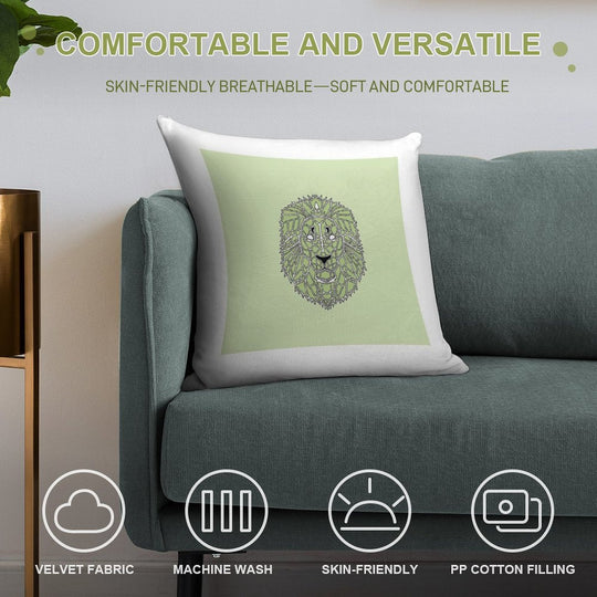 Lion #2 Soft Durable Construction Throw Pillow