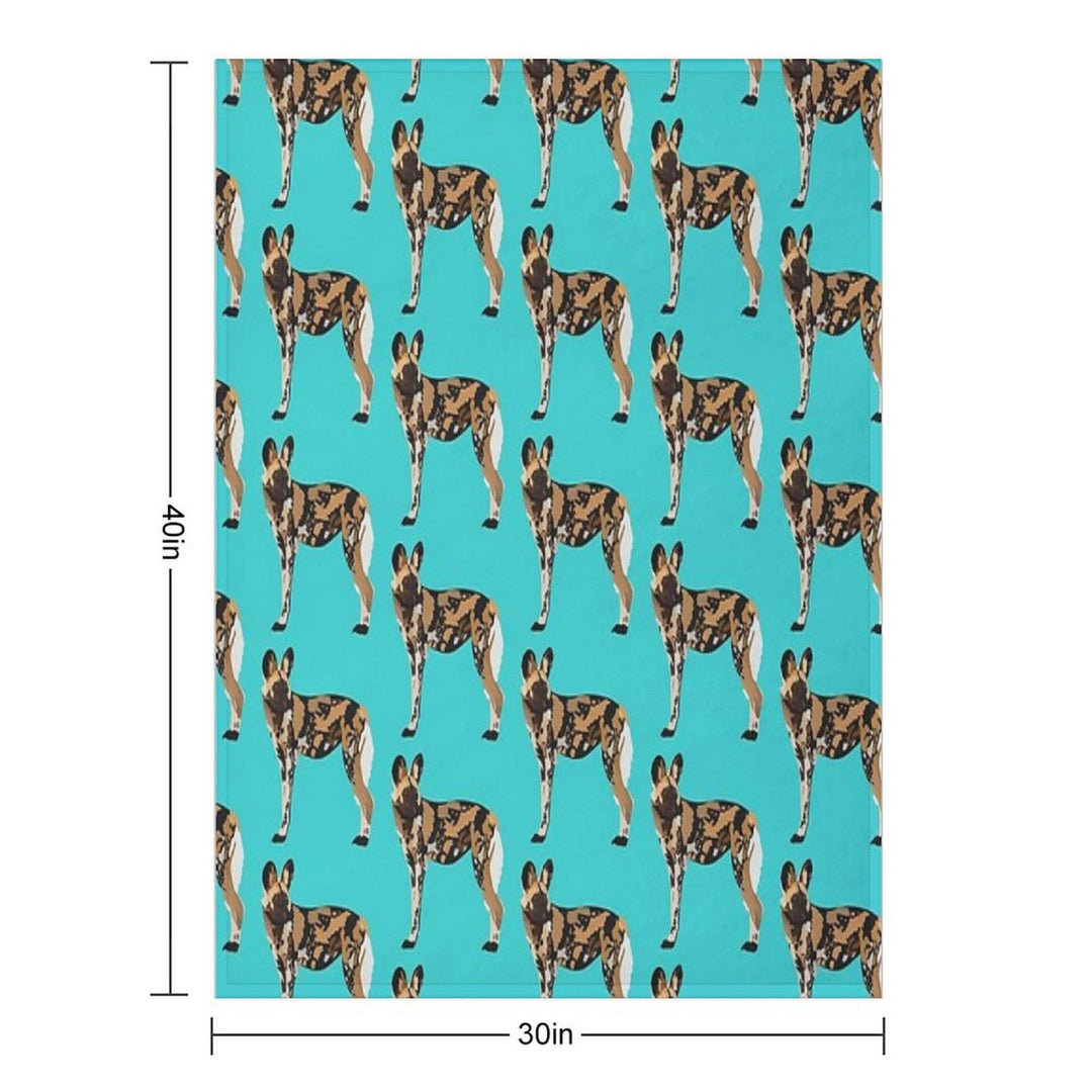 P Is for Painted Dog, Painted Dog Illustration – African Wild Dog Art for Wildlife Lovers Wrinkle-free Throw Blanket