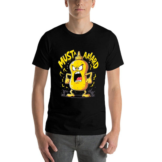 Mustard Bottle Scream – Funny Condiment Rap Humor  High-quality Stitching T-Shirt