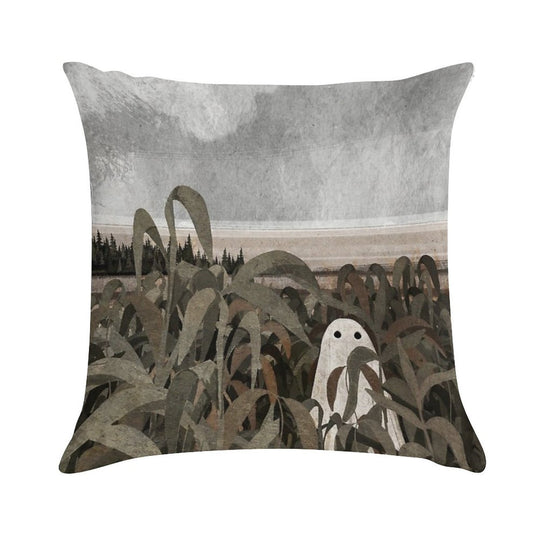 There's A Ghost in The Cornfield Again... Soft Decorative Cover Throw Pillow