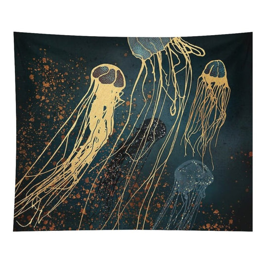 Metallic Jellyfish Tapestry
