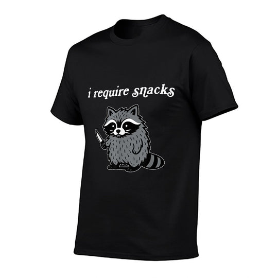 I Require Snacks Funny Raccoon Retro Raccoon Meme  Eco-friendly Material T-Shirt