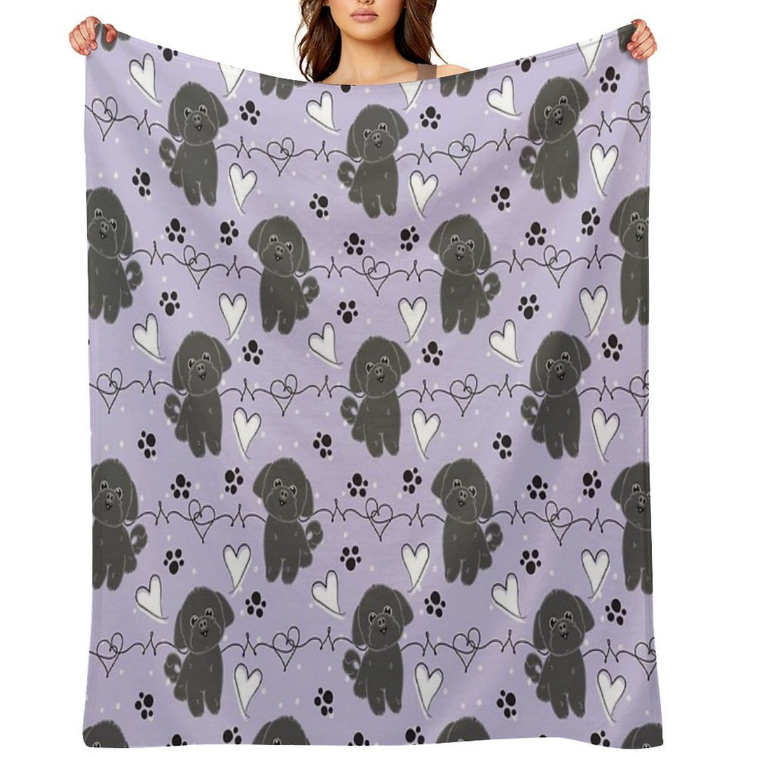 LOVE Black Shih Tzu Eco-conscious Throw Blanket