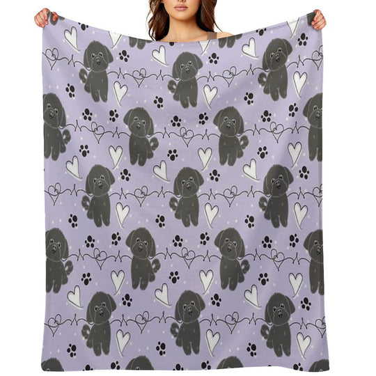 LOVE Black Shih Tzu Eco-conscious Throw Blanket