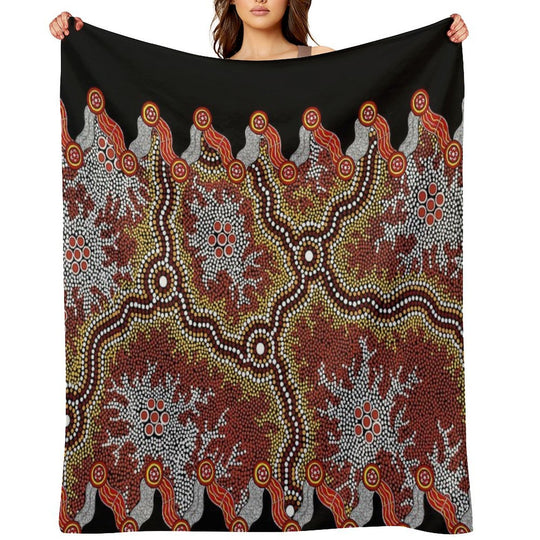 Aboriginal Art Authentic – Travels Versatility Throw Blanket