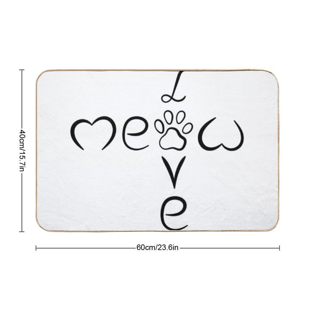 LOve MeOw  Fade-Resistant Bath Mat