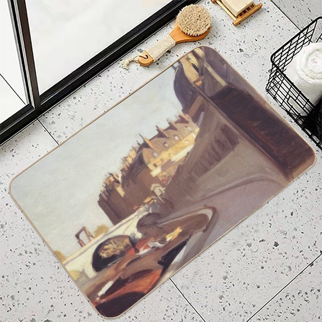 Le Quai Des Grands Augustins   1909 by Edward Hopper  Dirt-Trapping Bath Mat