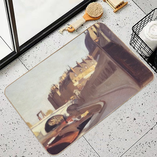 Le Quai Des Grands Augustins   1909 by Edward Hopper  Dirt-Trapping Bath Mat