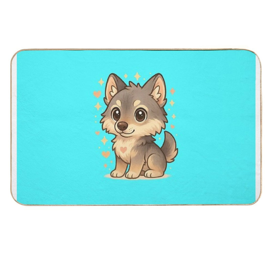 Kawaii Baby Wolf – Chibi Mascot  Multi-Purpose Bath Mat