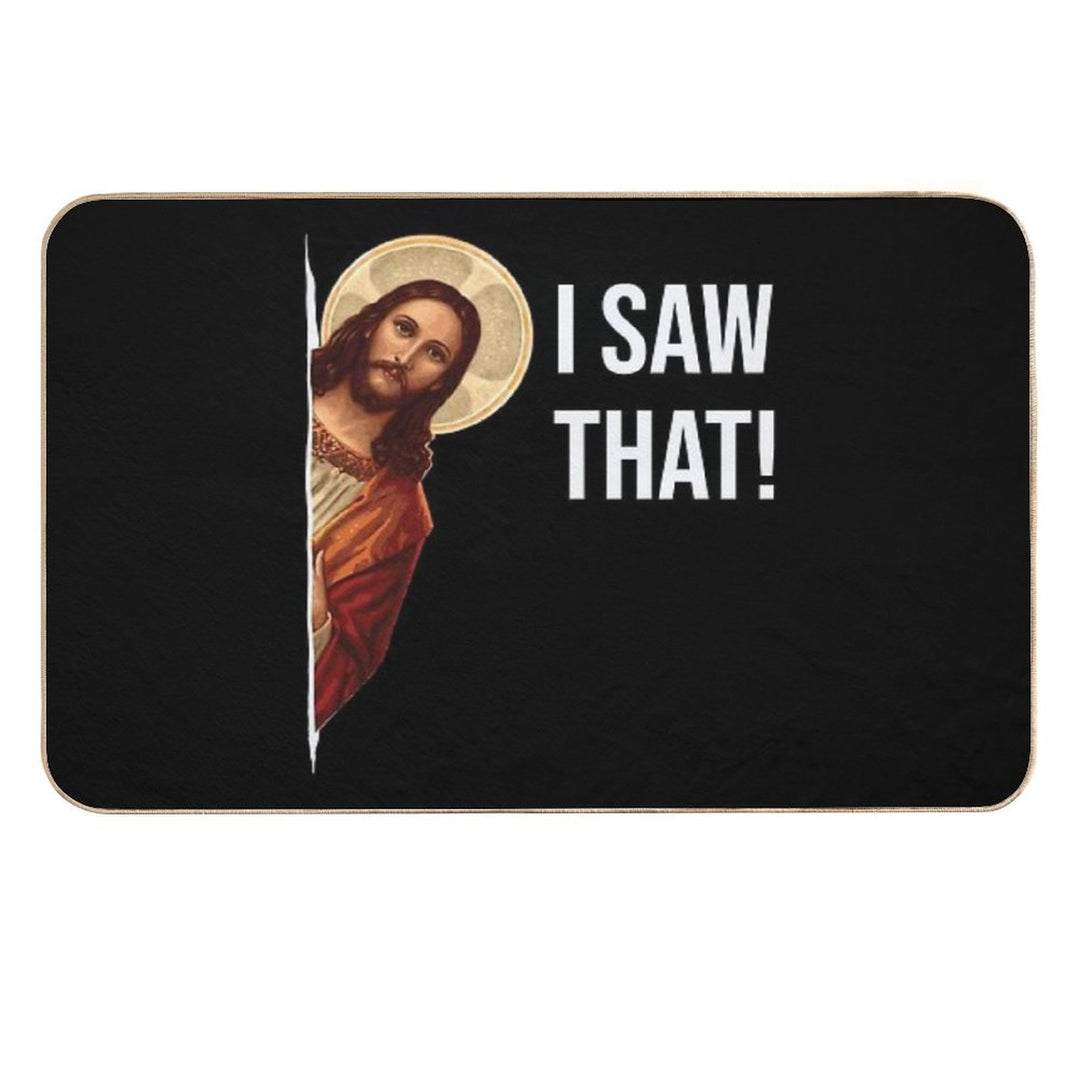 Jesus Meme I Saw That White Vintage Durable Bath Mat