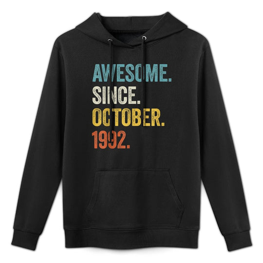 30 Years Old Awesome Since October 1992 30th Birthday Moisture-Wicking Hoodie