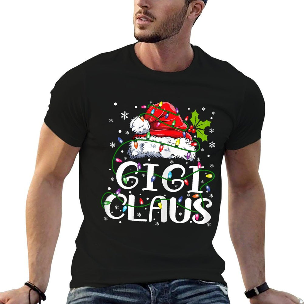 Gigi Claus Christmas Lights Pajama Family Matching  Stretchy T-Shirt