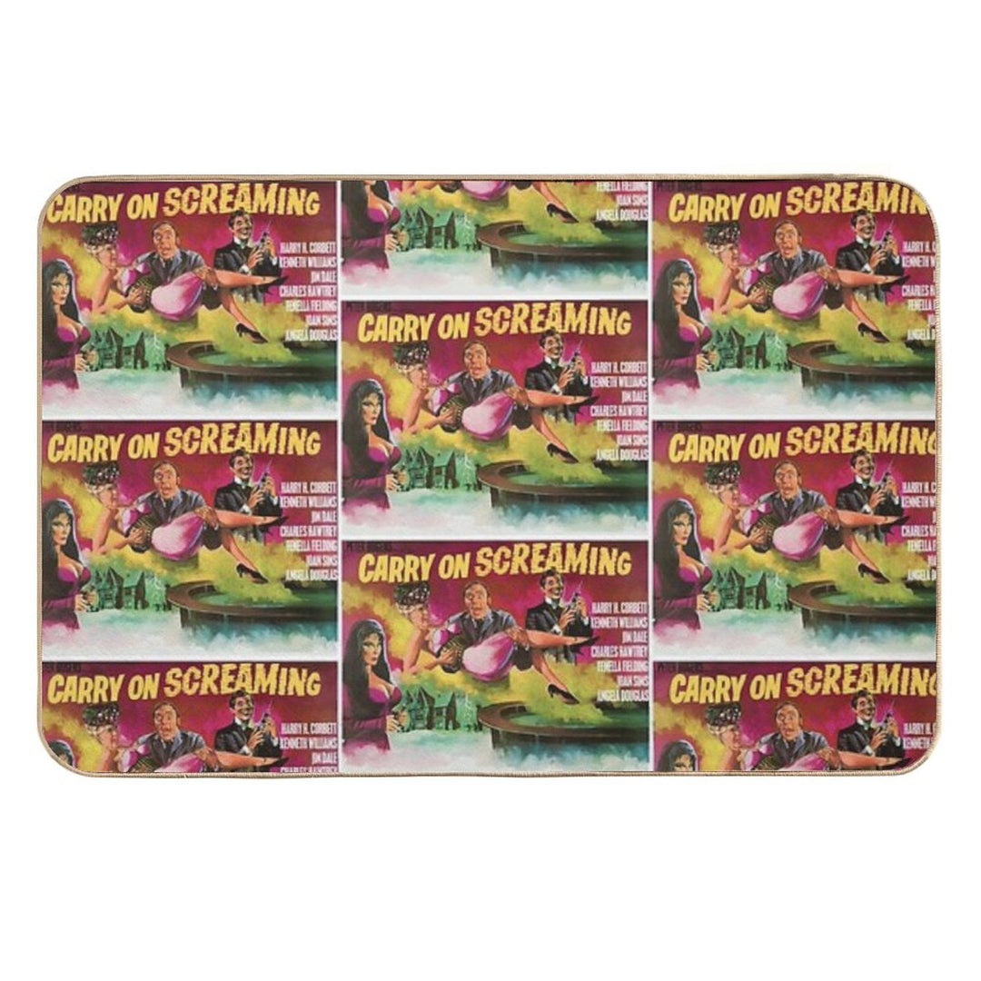 Vintage 60s Style CARRY ON Poster Art - Carry On Screaming  Repositionable Bath Mat