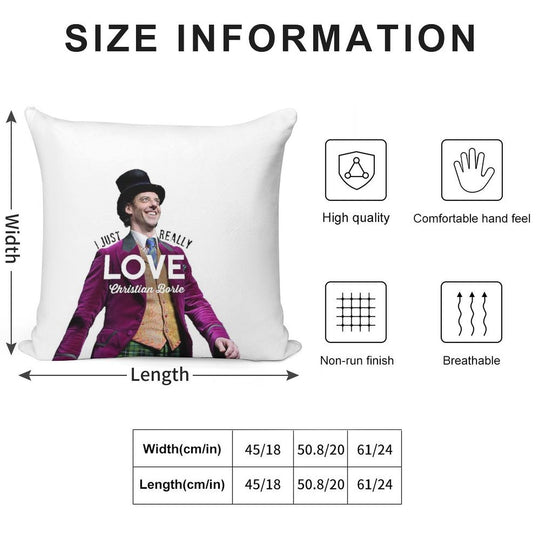 I Just Really Love Christian Borle Soft Luxury Feel Throw Pillow