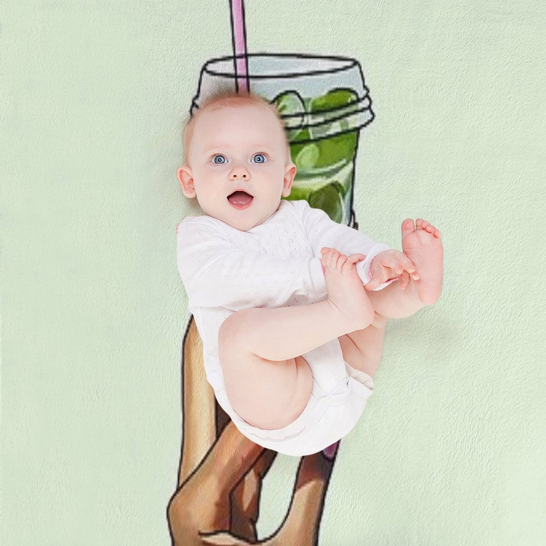 Aggressively Sips Matcha – Funny Matcha Aesthetic Sticker Wrinkle-free Throw Blanket