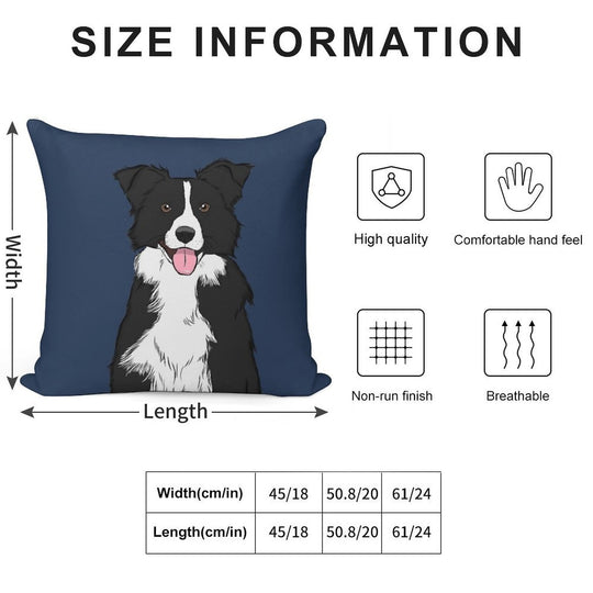 Border Collie Soft High-Density Material Throw Pillow