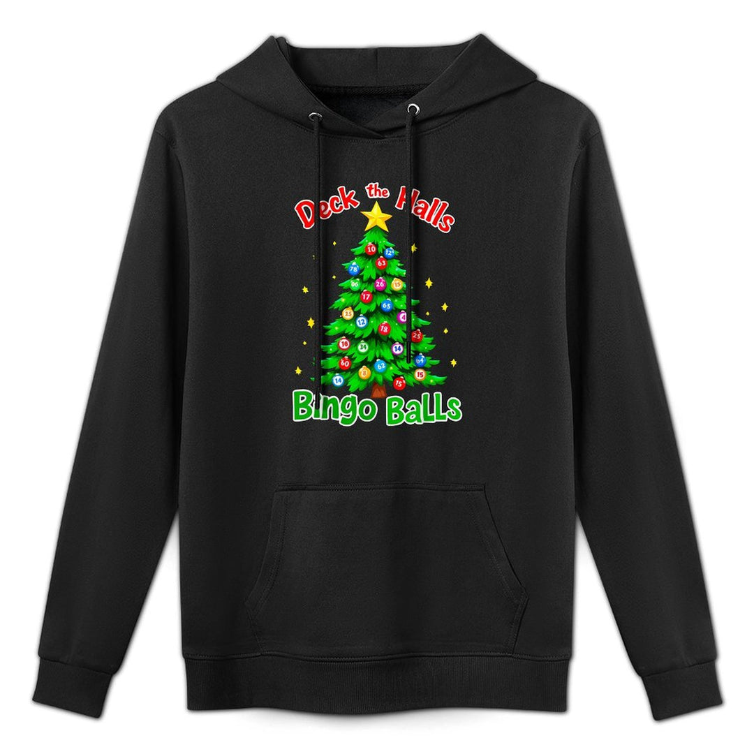 Deck The Halls Bingo Balls Christmas Tree Xmas Party All-Day Comfort Hoodie