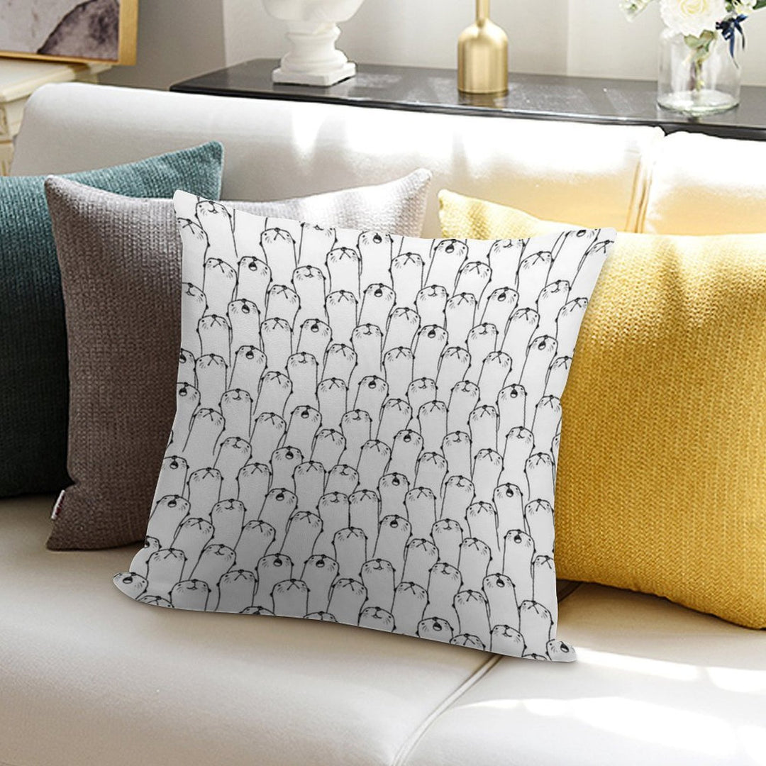 Otter Pattern Soft Home Decor Throw Pillow