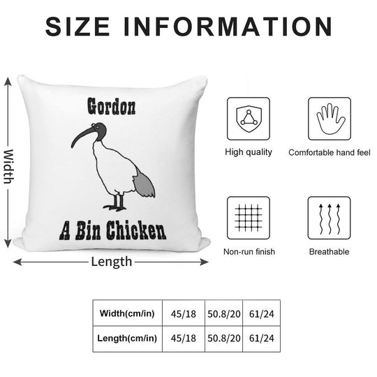 Gordon - A Bin Chicken Soft Gift Ready Throw Pillow