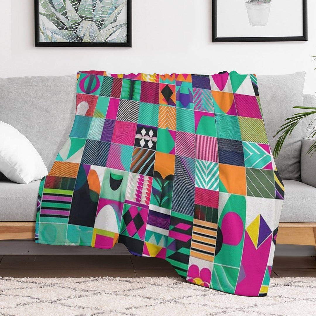 Geometric Shapes - Raloel All-season Throw Blanket