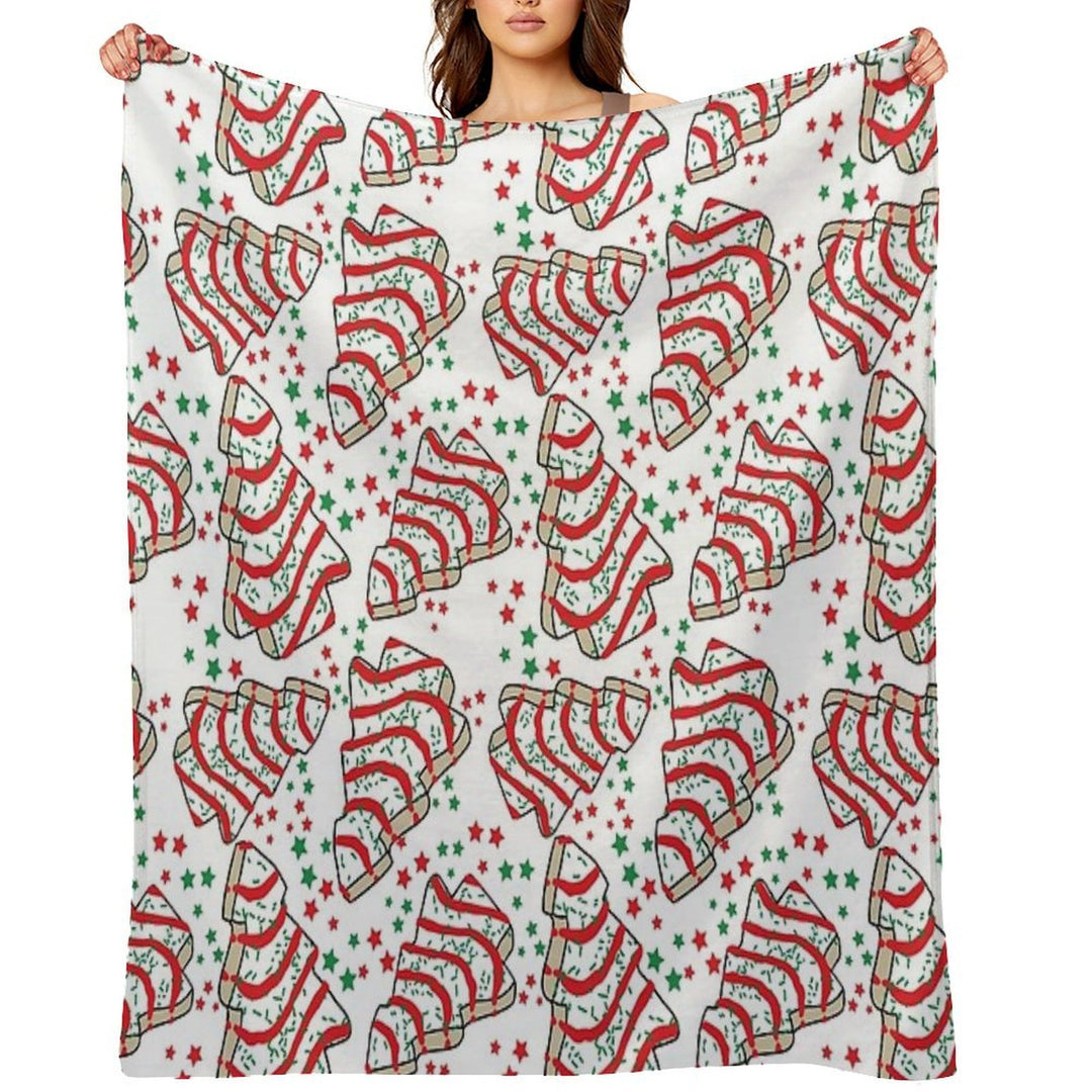 Christmas Tree Snack Cakes Shrink-resistant Throw Blanket