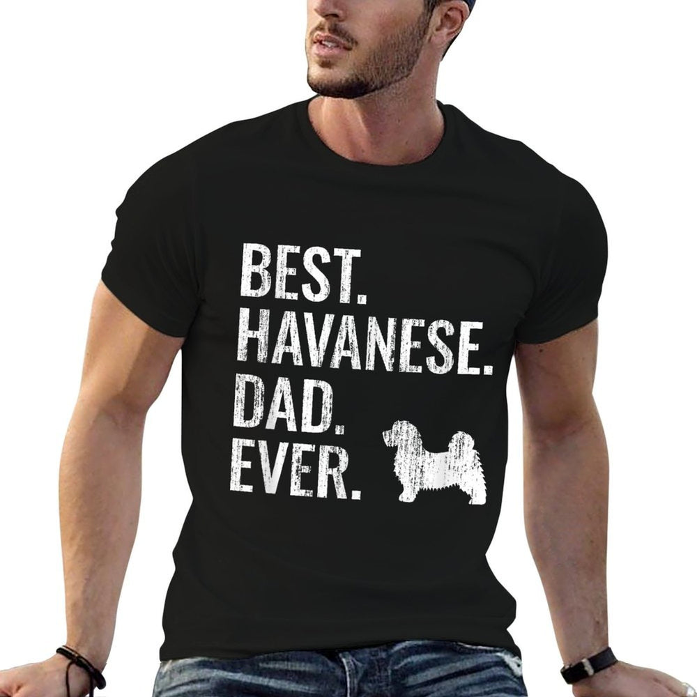 Best Havanese Dad Ever - Cool Dog Owner Gift for Men  Vintage-inspired T-Shirt