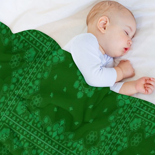 AOI (hollyhock) Pattern Plush Throw Blanket