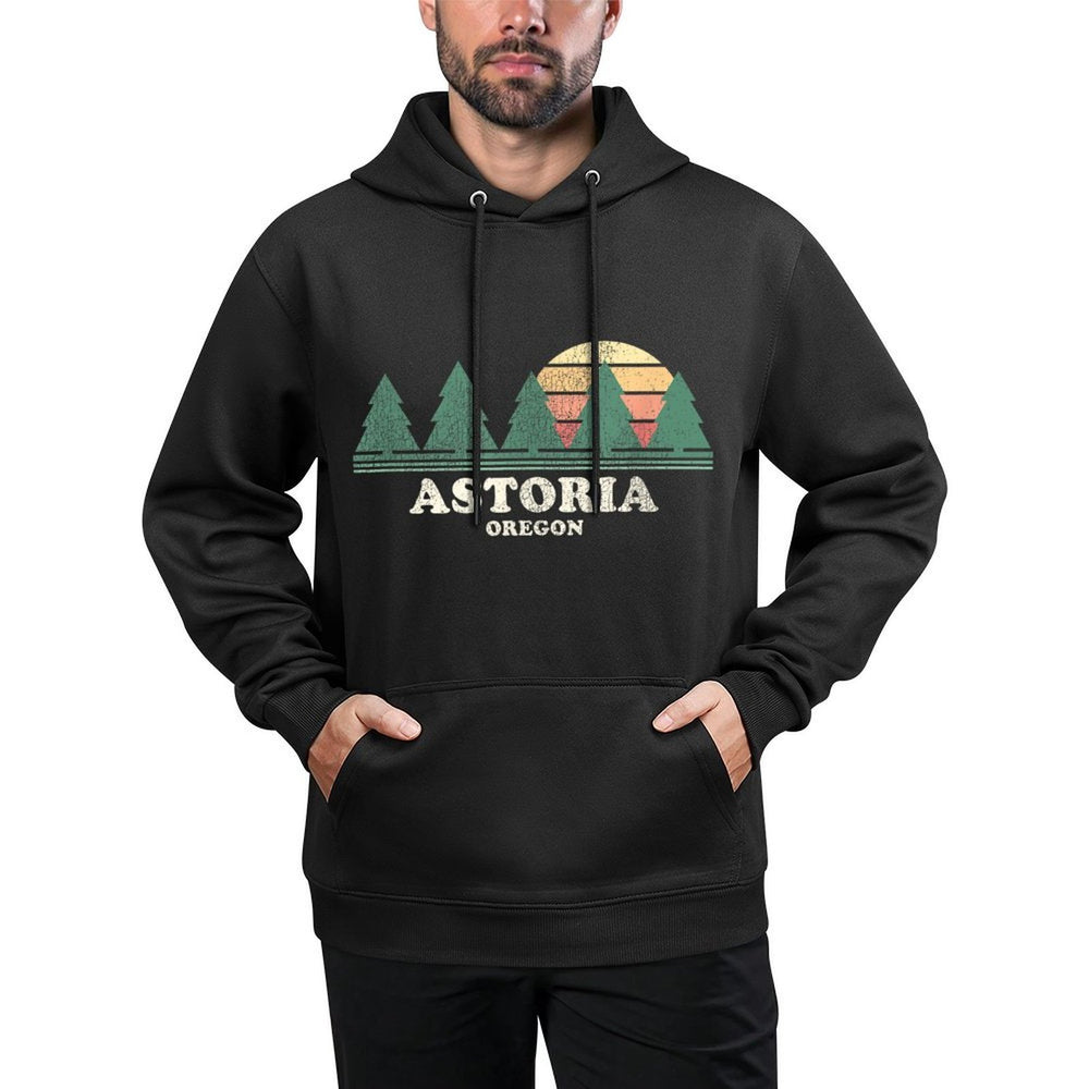 Astoria OR Vintage Throwback Retro 70s Design Relaxed Fit Hoodie