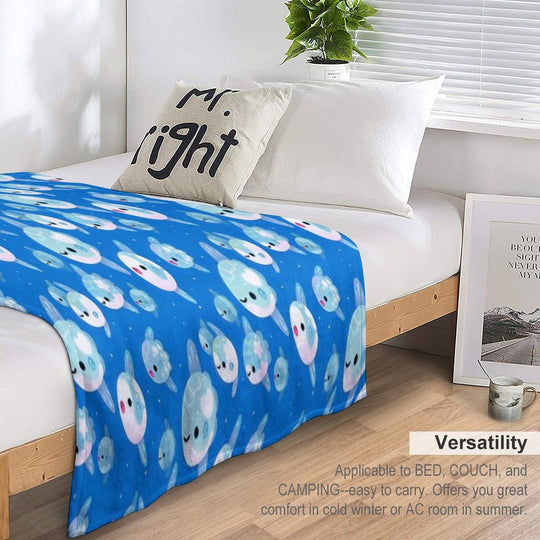 Swimming Sunfish Wrinkle-free Throw Blanket