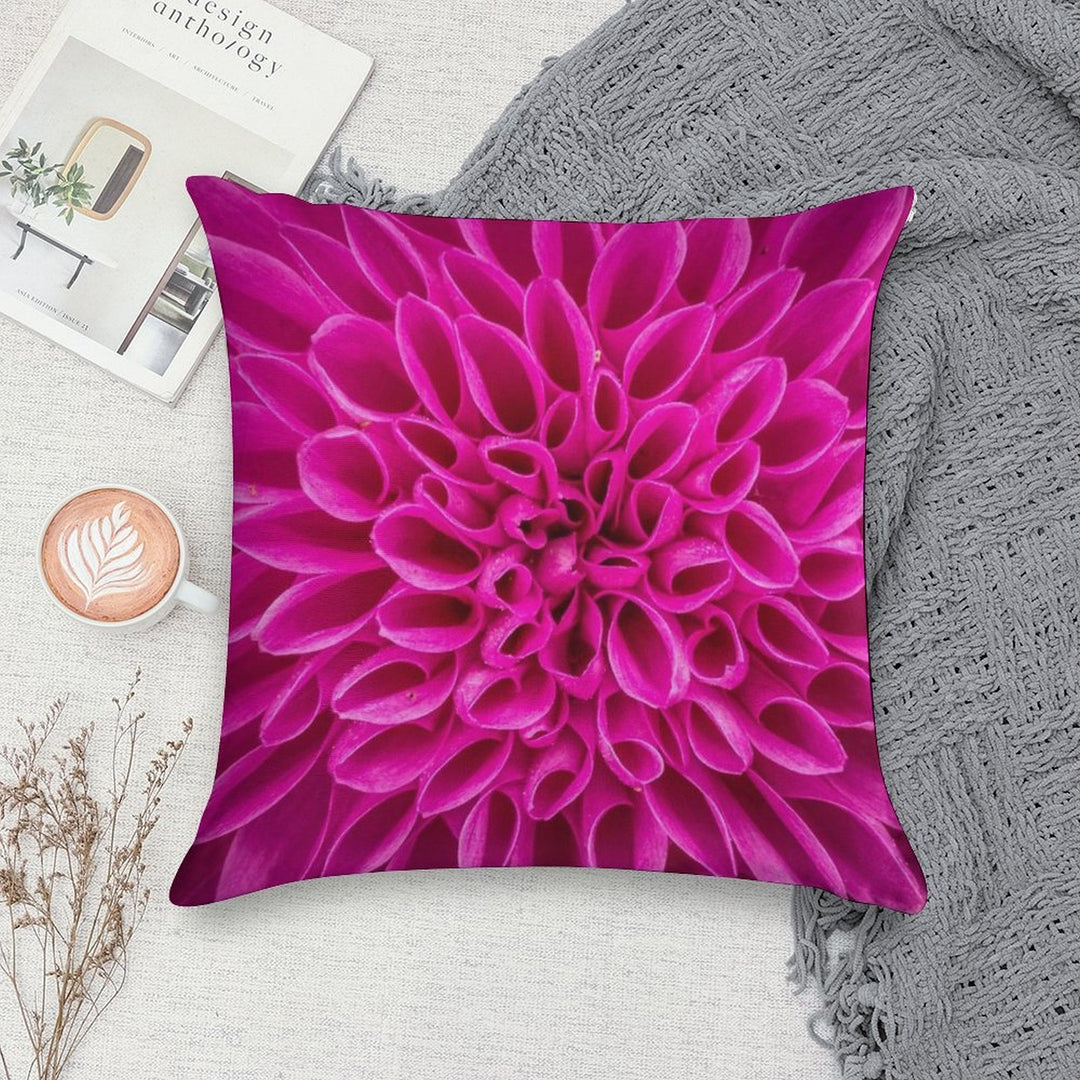 Fuchsia Pink Flower Soft Anti-Pilling Throw Pillow