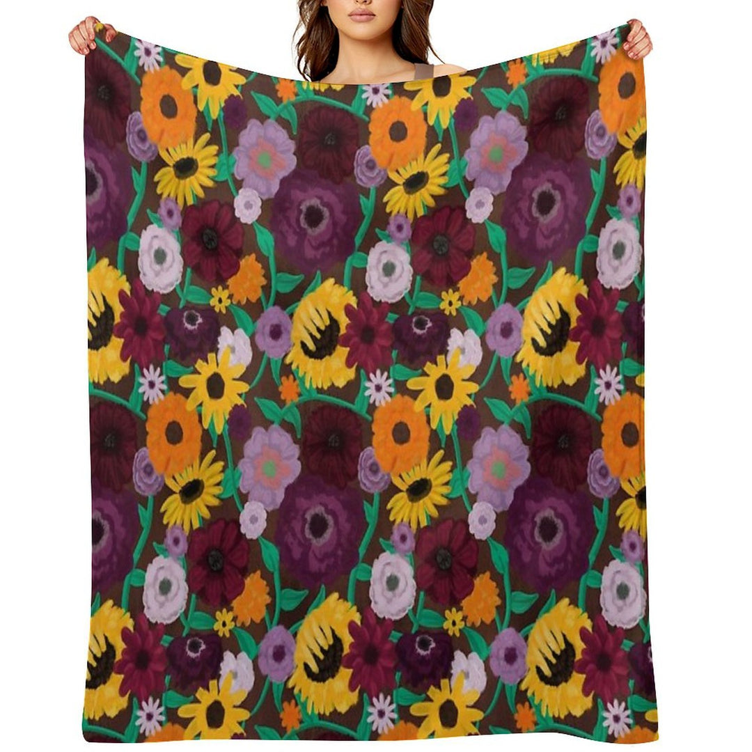 Surprise Song Piano Flowers  Acoustic Set Velvety-soft Throw Blanket