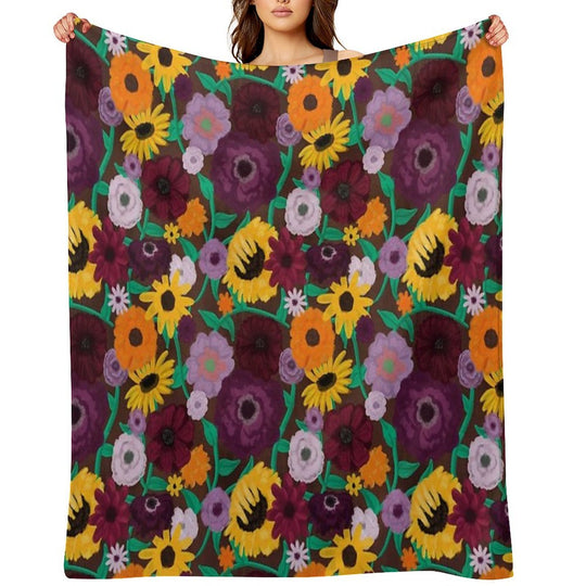 Surprise Song Piano Flowers  Acoustic Set Velvety-soft Throw Blanket