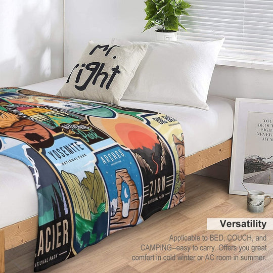 National Parks Logo Design Versatility Throw Blanket