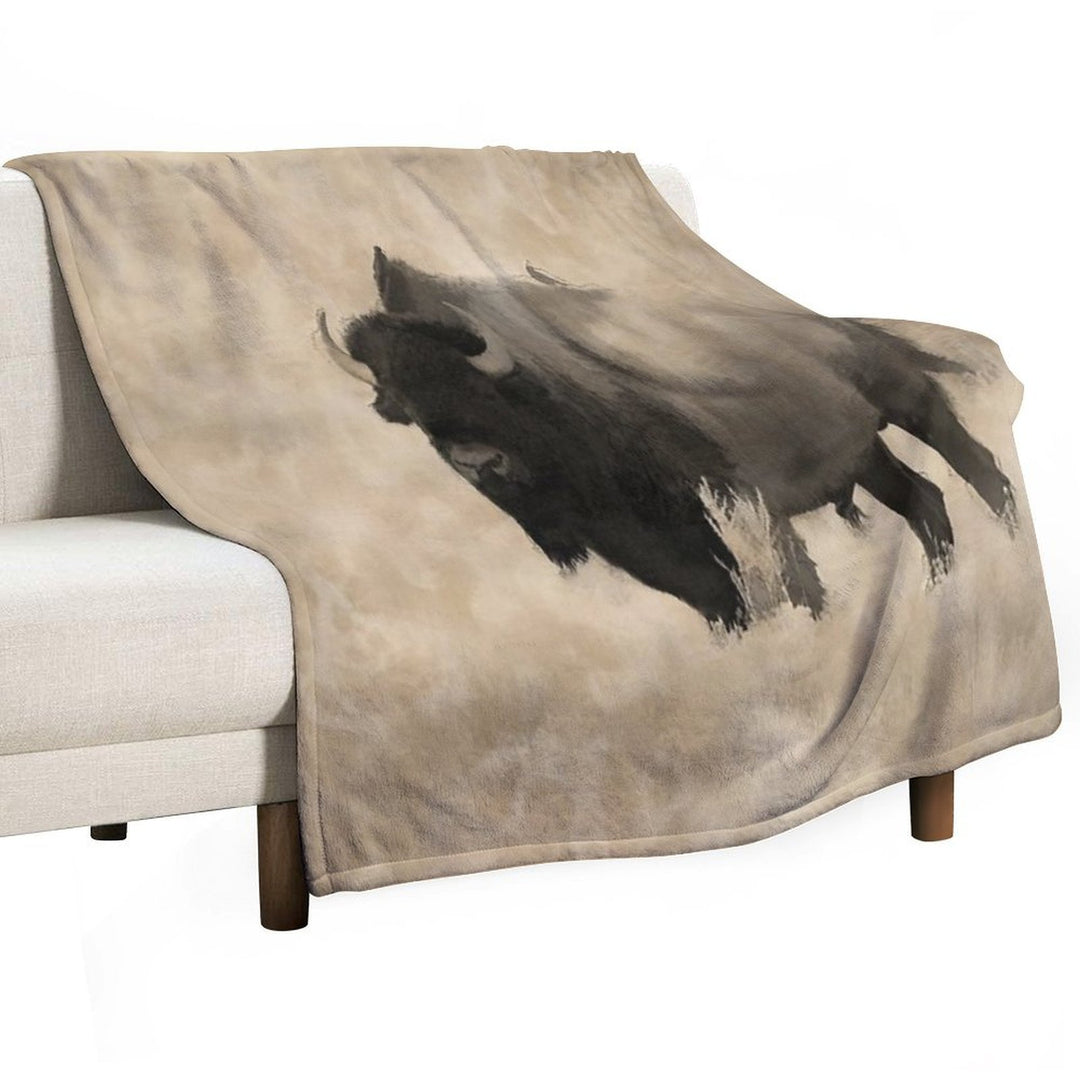 American Buffalo  -  Plains Bison Sustainable Throw Blanket